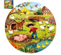 Grand puzzle à thème animal de la ferme, 70 pièces pour les tout-petits âgés de 3 à 5 ans, jouets d'éducation préscolaire pour enfants, cadeaux d'anniversaire pour garçons et filles de 4 à 8 ans