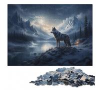 Grand Puzzle Bois Adulte, Lonely Wolf in A Lake, 1000 pièces | La progression pièce après pièce: une organisation plus simple des pièces seul ou à plusieurs.