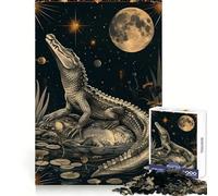 Grand Puzzle de 1000 pièces avec Cartes de Tarot Crocodile pour Adultes, idéal pour l'entraînement de la mémoire, la Distraction et Le Calme, avec des Bords précis Cadeau Festif (38x26cm)
