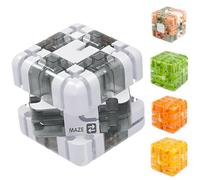 Grand Puzzle de Cube Labyrinth 3D - Jouet de Teaser cérébral engageant, Conscience Spatiale Toy de Formation au Cerveau pour Le soulagement du Stress et Le développement de la logique, Le Gray+White