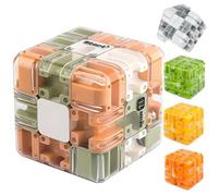 Grand Puzzle de Cube Labyrinth 3D - Jouet de Teaser cérébral engageant, Conscience Spatiale Toy de Formation au Cerveau pour Le soulagement du Stress et Le développement de la logique, l Green+Orange