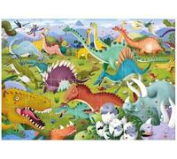 Grand Puzzle Enfant Max XXL 28 Pieces geantes, Dinosaures, 68x48cm - des 3 Ans - Animaux Jurassic - Set Puzzle Garcon + Carte