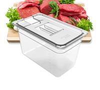 Grand récipient sous vide - Réservoir d'eau sous vide avec couvercle | Équipement de cuisine transparent pour appartement, location, camping-car, restaurant, camion de nourriture