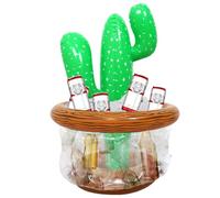 Grand refroidisseur de boisson gonflable au motif de cactus - Porte-gobelet à thème Fiesta - de détente pour barbecues d'été - Barre portable résistante aux fuites pour adultes - Jardin de