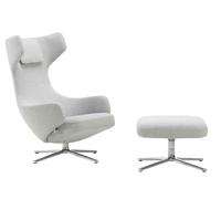 Grand Repos Fauteuil + Ottoman Vitra Poli Cosy Caillou gris - 4055737074462