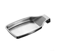 Grand repose-cuillère en acier inoxydable pour comptoir de cuisine, porte-ustensiles résistant à la chaleur avec fond anti-rayures pour cuisinière, argenté, 20,5 cm