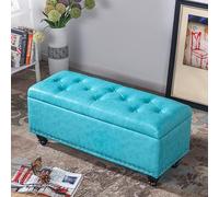 Grand repose-pieds de rangement pour chambre à coucher et couloir, siège rembourré en simili cuir, coffre de rangement élégant et repose-pieds, idéal pour l'entrée ou le bout de lit