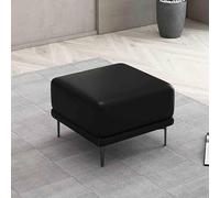 Grand repose-pieds et pouf ottoman en cuir noir - Tabouret polyvalent pour changer de chaussures et banc de lit - Table basse rembourrée surdimensionnée pour salon 40 x 40 x 42 cm