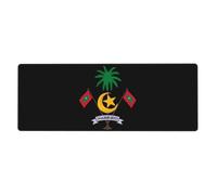 Grand République Des Maldives Tapis D'Écriture Avec Motif D'Écusson Military| Adapté À Clavier Et Souris D'Ordinateur Portable| Base En Caoutchouc Antidérapante| Bord Précis| Durable Et Écologique