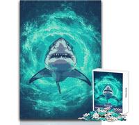 Grand Requin Blanc dans Les Profondeurs de l'océan - Puzzle de 1000 pièces pour Adultes - Jeu éducatif et ludique pour Toutes Les Occasions - Dimensions:50x75cm