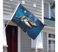 Grand Requin Blanc Drapeau De Jardin Solide Drapeau Résistant Aux Intempéries Garden Flag Pour Jardin Maison Porche 90X150Cm