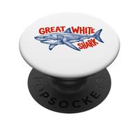 Grand Requin Blanc Illustration Requin PopSockets PopGrip Adhésif