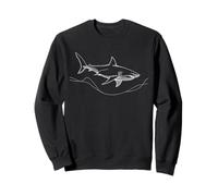 Grand Requin Blanc Line Art Prédateur Marin Sweatshirt