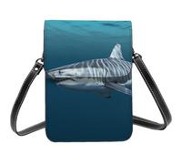 Grand requin blanc petit sac à bandoulière pour femme sac à main téléphone portable sac portefeuille en cuir PU avec bandoulière
