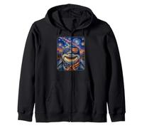 Grand Requin Blanc Portant des Lunettes Drapeau américain Sweat à Capuche