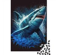 Grand Requin Blanc Puzzle 1000 Pièces pour Adultes Papier Éclaboussures Océan Famille Détente Décor 70x50cm/1000pcs