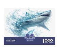 Grand Requin Blanc Puzzles 1000 Pièces Cadeau Unique Jeu Éducatif Défi Jouet À De Qualité Supérieure Peinture Art pour Adultes Et Enfants 70x50cm/1000pcs