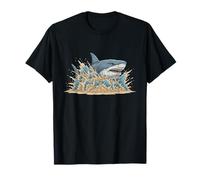 Grand Requin Blanc sautant Hors de la Vague de l'océan T-Shirt