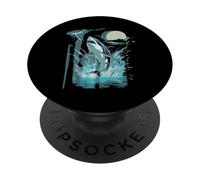 Grand Requin Blanc Sauteur, Poisson de mer PopSockets PopGrip Adhésif