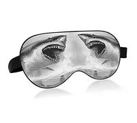 Grand requin dans l'eau avec bouche ouverte dents masques pour les yeux blocs de couverture masque de sommeil léger ombre couverture bandeau relaxant yeux couverture avec sangle de tête réglable pour