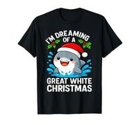 Grand Requin de Noël Blanc Amusant Père Noël Jeu de Mots Humour T-Shirt