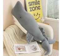Grand Requin En Peluche, Poupée Baleine Océanique, Oreiller, Requin Baleine Cachalot Gris - 40 Cm 0,22 Kg