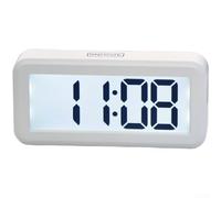 Grand réveil LCD avec double alarme, compte à rebours et fonction répétition, veilleuse automatique, dos magnétique pour chambre à coucher, bureau, bureau (blanc)