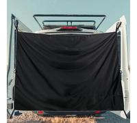 Grand rideau de douche noir de 2,1 x 1,8 m pour porte arrière de camping-car, avec crochets magnétiques, réglable, double couche, housse de voiture, camion, voyage
