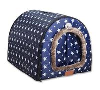 Grand rideau de porte imperméable 2 en 1 pour chien, niche d'extérieur apaisante, lavable et chaude, anti-anxiété pour animaux de compagnie (F, 3XL, 105 x 80 x 75 cm)