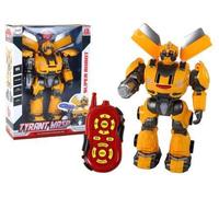 Grand robot avec télécommande, R/C, lumière sonore jaune