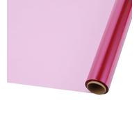 Grand rouleau de film en cellophane transparent coloré résistant aux déchirures, imperméable et durable pour panier cadeau, emballage de bonbons, Saint-Valentin, Pâques - 40 cm x 30 m - Rose