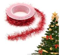 Grand ruban de Noël pailleté - Rouleau étincelant et brillant, bord décoratif métallique de 9,84 pieds, ruban artisanal en tissu réutilisable, accent festif couleurs vives | idéal