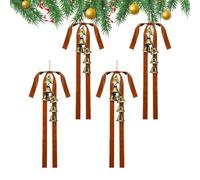 Grand ruban de velours pour les décorations saisonnières avec clochettes - Un nœud décoratif de style maison de campagne qui a fière allure sur les rampes d'escalier et les entrées et un ruban