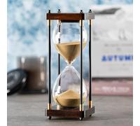 Grand sablier 60 minutes, sablier décoratif en bois avec sable doré, horloge de sable 1 heure