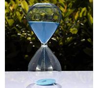 Grand sablier coloré en verre tendance - Décoration d’intérieur ou cadeau de Noël et d'anniversaire, bleu, 10 Minutes