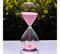 Grand sablier coloré en verre tendance - Décoration d’intérieur ou cadeau de Noël et d'anniversaire, rose, 15 Minutes
