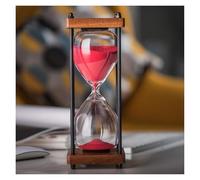 Grand sablier en bois de 15 à 30 minutes, salle manger, salon, placard, bureau, chambre coucher, horloge sable, cadeau créatif(Red,30 minutes)