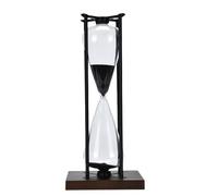 Grand sablier en fer noir ou blanc unique avec sable noir/blanc pour une activité chronométrée et des décorations