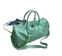 Grand sac à bandoulière en cuir pour femmes Sacs de sport colorés en cuir PU souple for femmes, multifonctions, for entraînement, fitness, voyage, à bandoulière, rayures(Green)