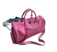 Grand sac à bandoulière en cuir pour femmes Sacs de sport colorés en cuir PU souple for femmes, multifonctions, for entraînement, fitness, voyage, à bandoulière, rayures(Pink)