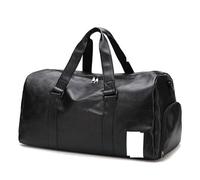 Grand sac à bandoulière en cuir pour hommes Sac de sport en cuir PU, sac sec et humide for hommes femmes, d'entraînement à bandoulière, voyage(Normal S)