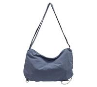 Grand sac à bandoulière pratique et tendance en nylon noir pour femme, Bleu, Bohème