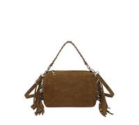 Grand sac à bandoulière vintage en cuir PU avec pompons pour le shopping et les voyages, marron, 480.00x260.00x220.00mm/18.9x10.24x8.66inch, Pochette pour ordinateur portable