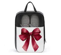 Grand sac à chaussures aquarelle rouge foncé avec long ruban pour voyage, usage quotidien, sac de rangement anti-poussière pour chaussures de golf