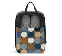 Grand sac à chaussures de couleur marron et bleu à pois pour voyage, usage quotidien, sac de rangement anti-poussière pour chaussures de golf
