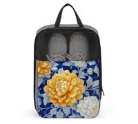 Grand sac à chaussures de voyage avec motif fleurs de dahlia pour voyage, usage quotidien, sac de rangement anti-poussière pour chaussures de golf