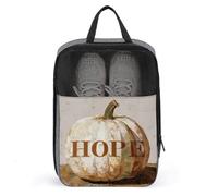Grand sac à chaussures en forme de citrouille avec mot espoir pour voyage, usage quotidien, sac de rangement anti-poussière pour chaussures de golf