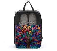 Grand sac à chaussures en verre teinté motif arbre coloré pour voyage, usage quotidien, sac de rangement anti-poussière pour chaussures de golf