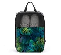 Grand sac à chaussures Monstera à motif feuilles vertes pour voyage, usage quotidien, sac de rangement anti-poussière pour chaussures de golf
