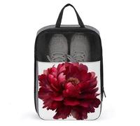 Grand sac à chaussures rouge riche en fleurs pour voyage, usage quotidien, sac de rangement anti-poussière pour chaussures de golf